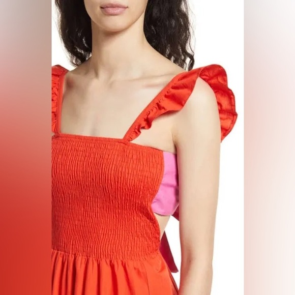 Topshop Orange Maxi A-Line Tiered Dress - Picture 5 of 12